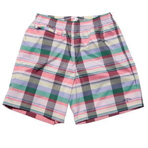 Adidas X Noah Men Small Technical Swim Trunk Shorts Plaid Water Repellent Multi